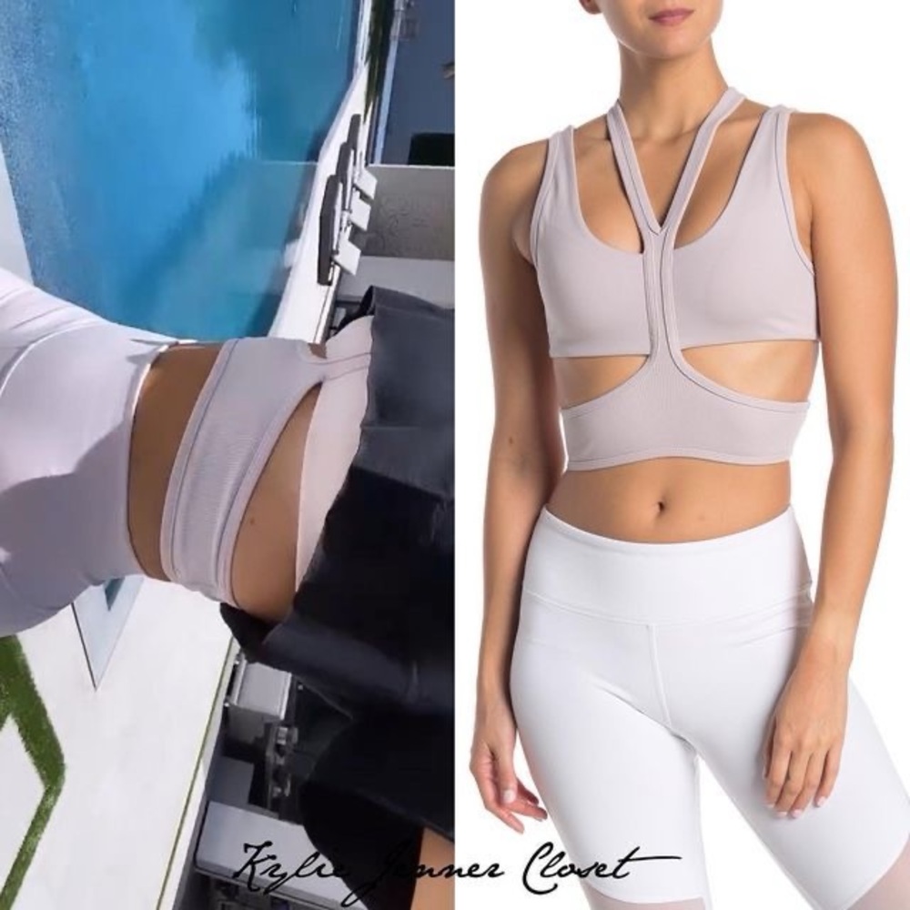 ALO YOGA Trackie Bra Lavender as seen on Kylie Jenner